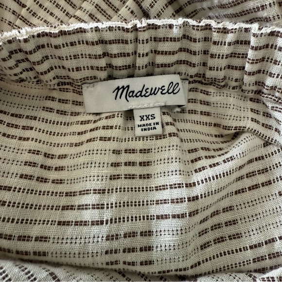 Madewell flutter Sleeve Square Neck Mini Dress Size XXS EUC in Striped Jacquard - Picture 6 of 7